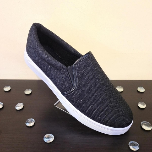 H2K Black Glitter Slip-on Tennis Shoes - Picture 4 of 4
